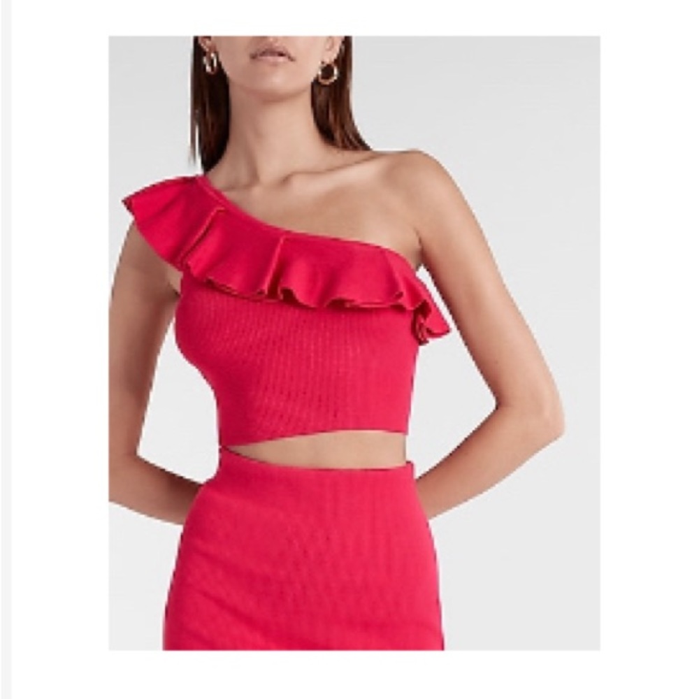 Ruffle One Shoulder Tank